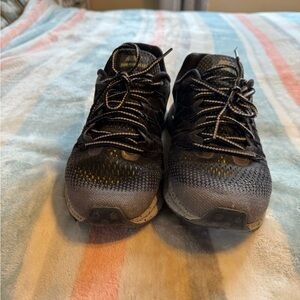 Black and Gray Athletic Shoes with Breathable Mesh